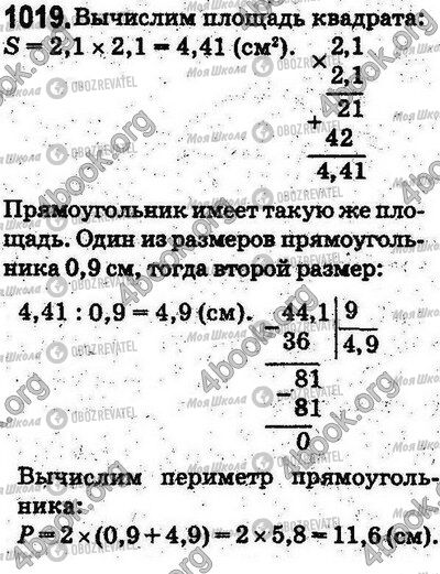 ГДЗ Математика 5 клас сторінка 1019